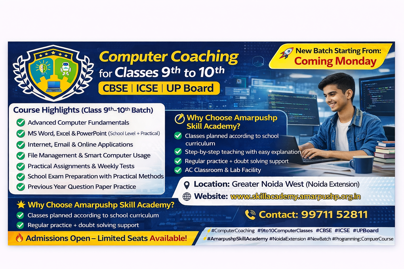 🖥️ Computer Coaching for Classes 9th to 10th – Amarpushp Skill Academy 